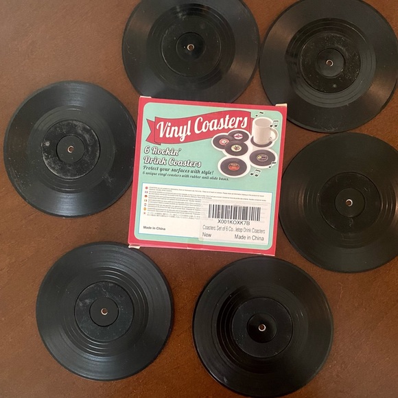 LAST 1 Set of 6 Rockabilly Vinyl Record Drink Coasters - Picture 6 of 7